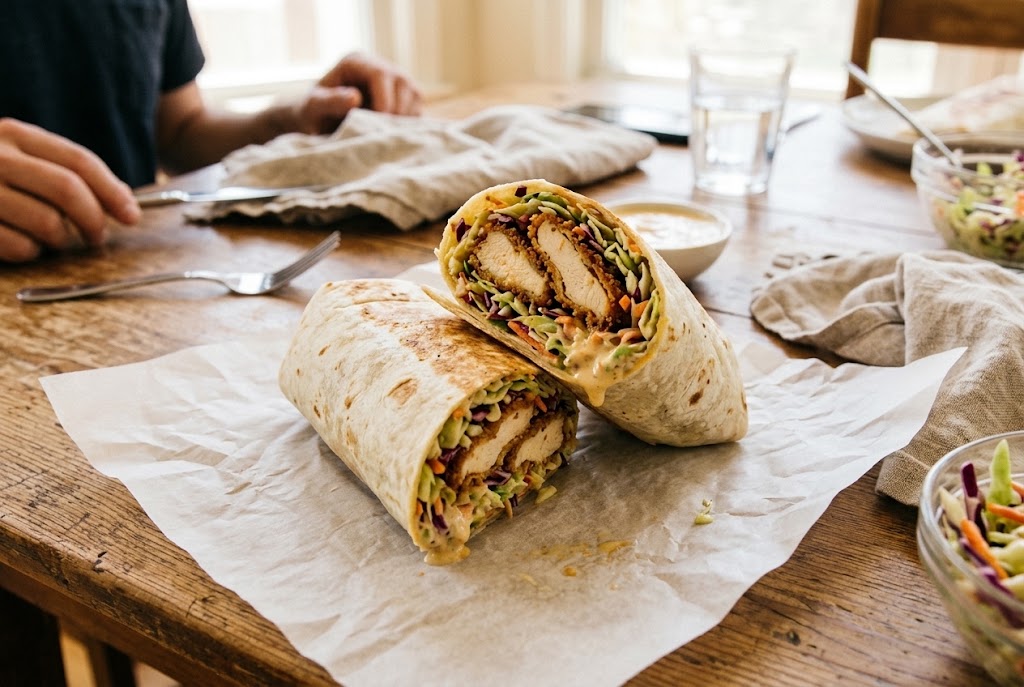 Wrap fresco preparado con tenders Sipo